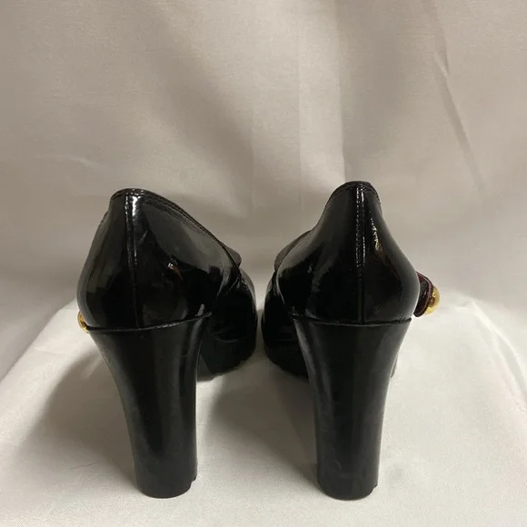 Coach Lilas Patent Leather Platform Mary Jane Heels Black Size 7.5 - Picture 4 of 5